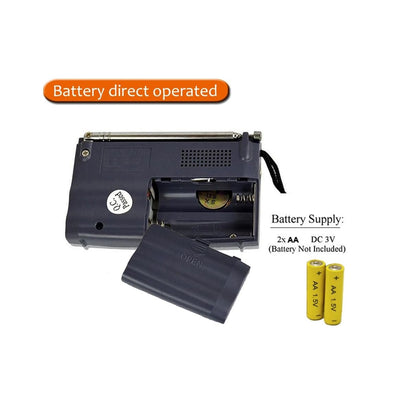 INDIN BC-R21 AM/FM Pocket Radio – Battery Operated Portable Radio with Built-in Loud Speaker