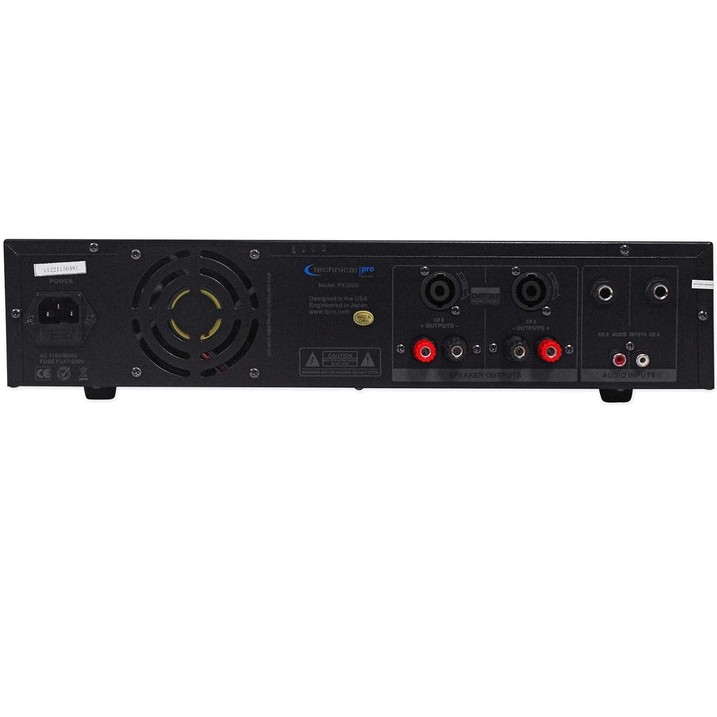 Technical Pro PX3000 Professional 2U 2-Channel 3000 Watt Power DJ Amplifier