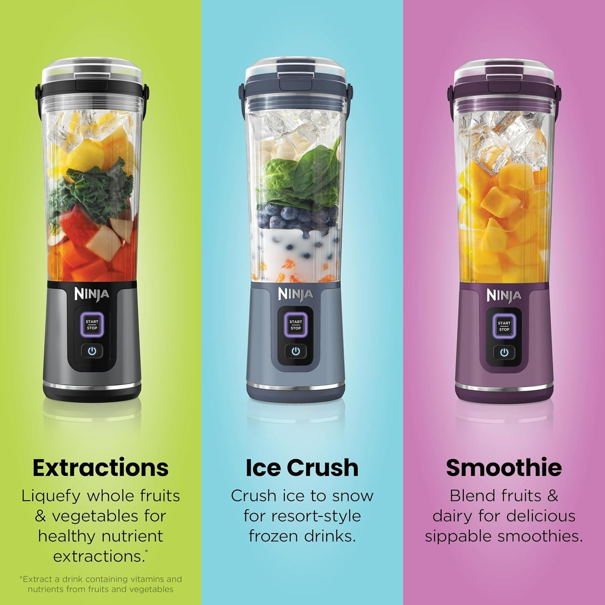 Ninja Blast Portable Blender Cordless 18oz Vessel Tinted Pink, BC151PK