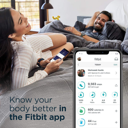Fitbit Versa 2 Smartwatch Bundle with Small and Large Bands Black FB507BKBKLBNDLB