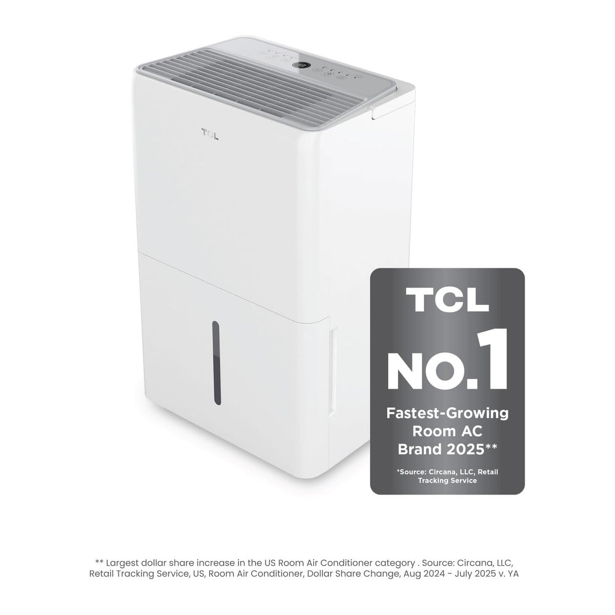 TCL - 4,500 Sq. Ft. 50 Pint Smart Dehumidifier - White H50D44W