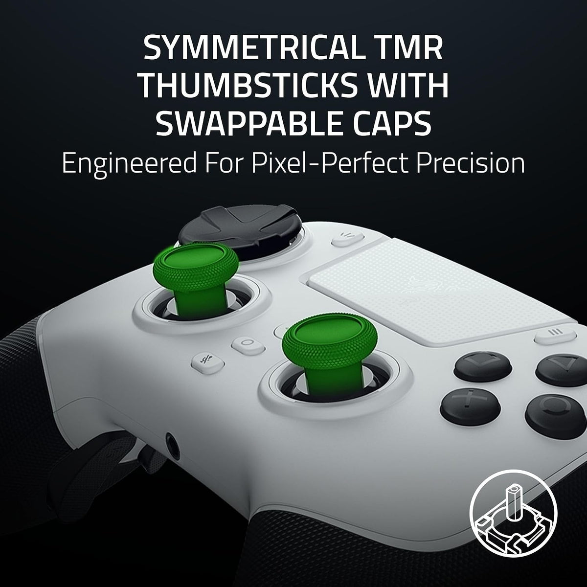 Razer Raiju V3 Pro Wireless Esports Controller for PlayStation 5 and PC in White - RZ06-05580200-R3UA