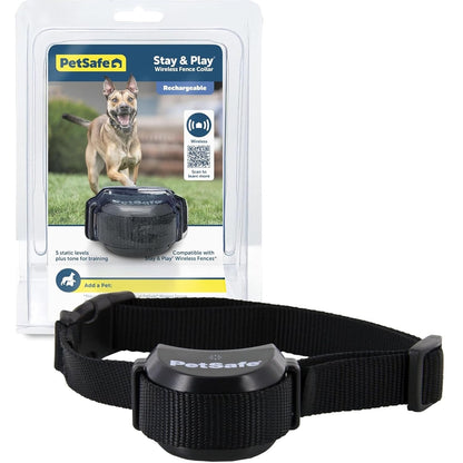 PetSafe Stay and Play Adjustable Wireless Fence Rechargeable Receiver Collar - Black