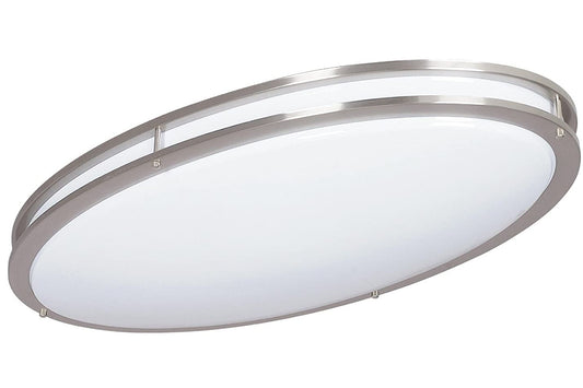Sunset Lighting Flush Mount White Acrylic Lens Shades, Bright Satin Nickel Finish F9880-80