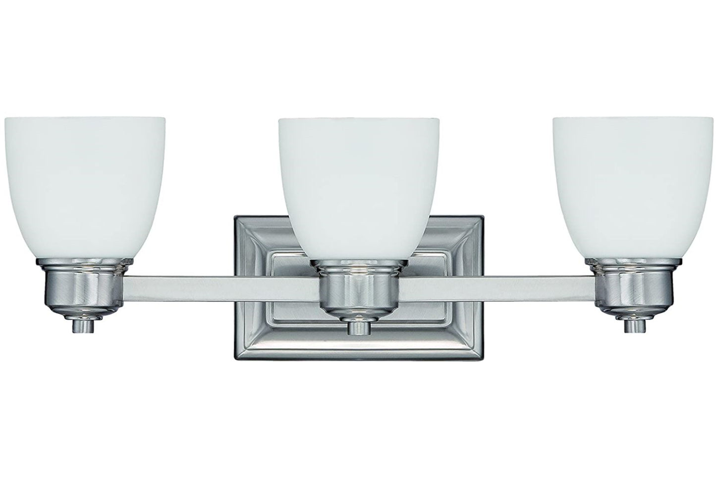 Luminance Transitional 3-Light 100W Vanity Fixture w/ Bright Satin Nickel Finish F3173-80
