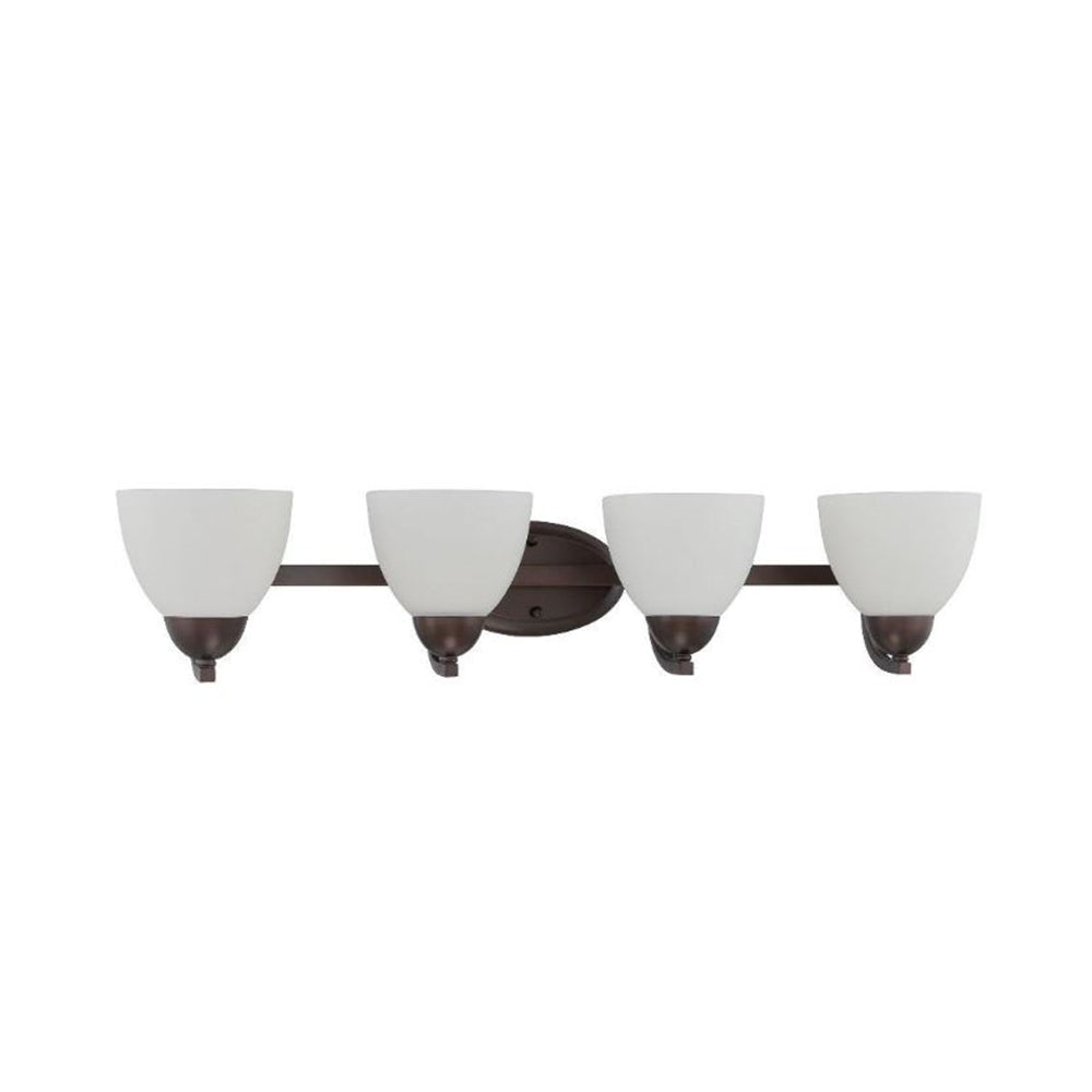 Luminance Sunset Lighting F16094-64 Preston Four Light Wall Sconce - Opal Etched Glass with Provincial Bronze Finish