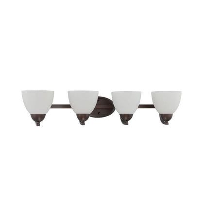 Luminance Sunset Lighting F16094-64 Preston Four Light Wall Sconce - Opal Etched Glass with Provincial Bronze Finish