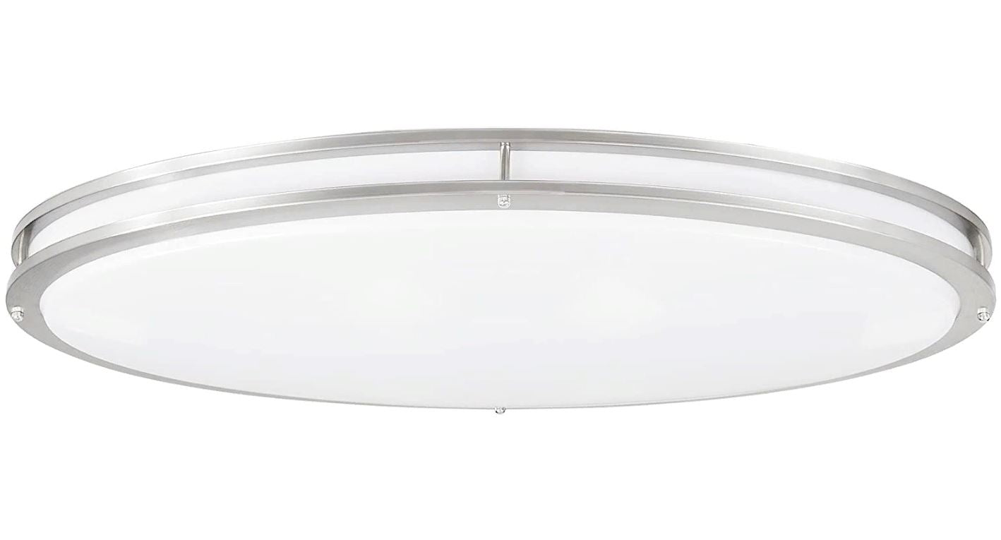 Sunset Lighting Flush Mount White Acrylic Lens Shades, Bright Satin Nickel Finish F9880-80