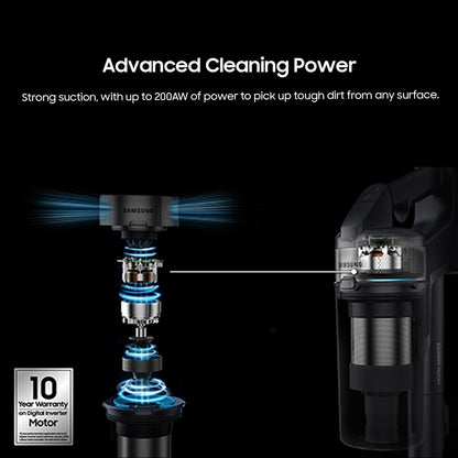 Samsung Jet 75 Pet Cordless Vacuum, Lightweight w/Turbo Action Brush, Pet Tool, VS20B75AGR5/AA