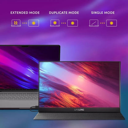 Lifelong 15.6" 1080P Portable Monitor G70T IPS Built-In Speakers 60Hz HDMI USB-C