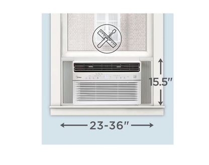 MIDEA 12,000 BTU SmartCool Window Air Conditioner w/ WiFi &Voice Control,  3-in-1 combines air conditioners, dehumidifiers, & fan-only - MAW12S1YWT