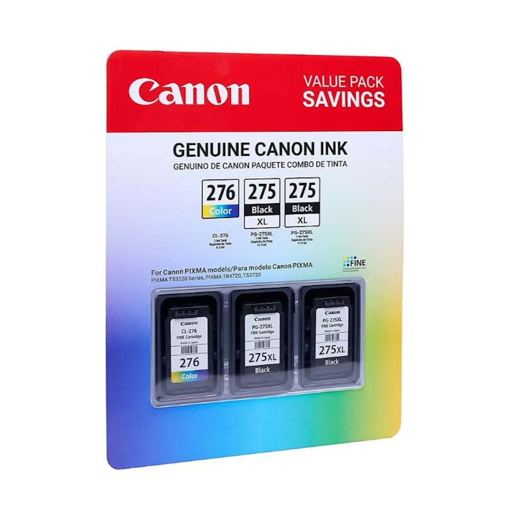 Canon Genuine Black PG-275XL & CL-276 Ink Cartridges Color Club Pack 4981C010AA