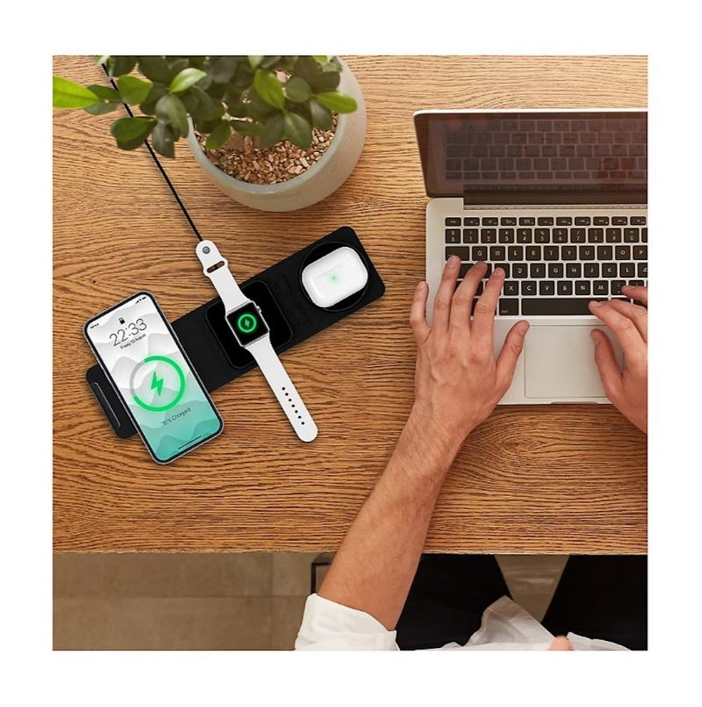 iHome 3-in-1 Foldable Wireless Charging Pad with USB-C Wall Charger and USB-C to A Cable 2IHQI2233D0L2