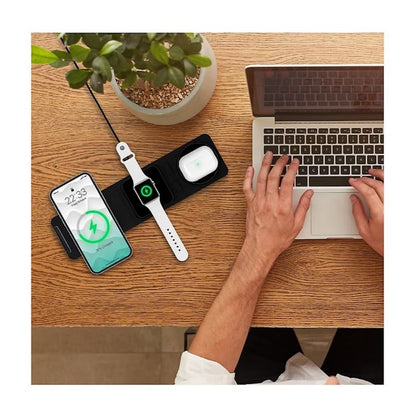 iHome 3-in-1 Foldable Wireless Charging Pad with USB-C Wall Charger and USB-C to A Cable 2IHQI2233D0L2