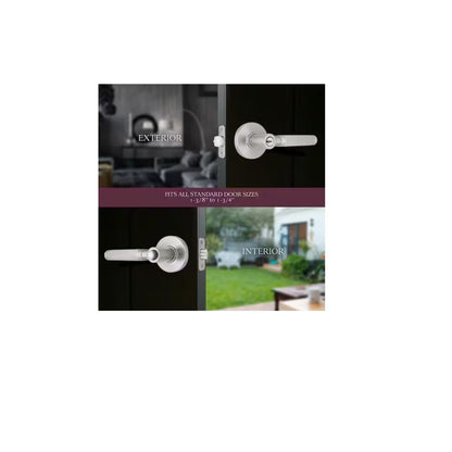 Woodcliff Satin Nickel Keyed Entry Door Handle Featuring Dual Keyway LH4X2FSJYYC
