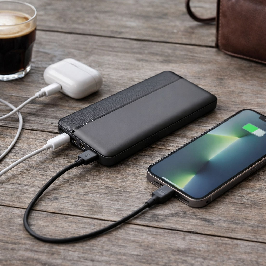 iHome Dual Port Portable Power Hub with 20W USB-C Black 2IHPP2269B7L2