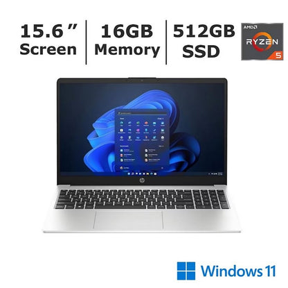 HP 255 G10 15.6" FHD Notebook, AMD Ryzen 5 Processor, 16GB Memory, 512GB SSD, Windows 11 Home BH0Z7UA#ABA