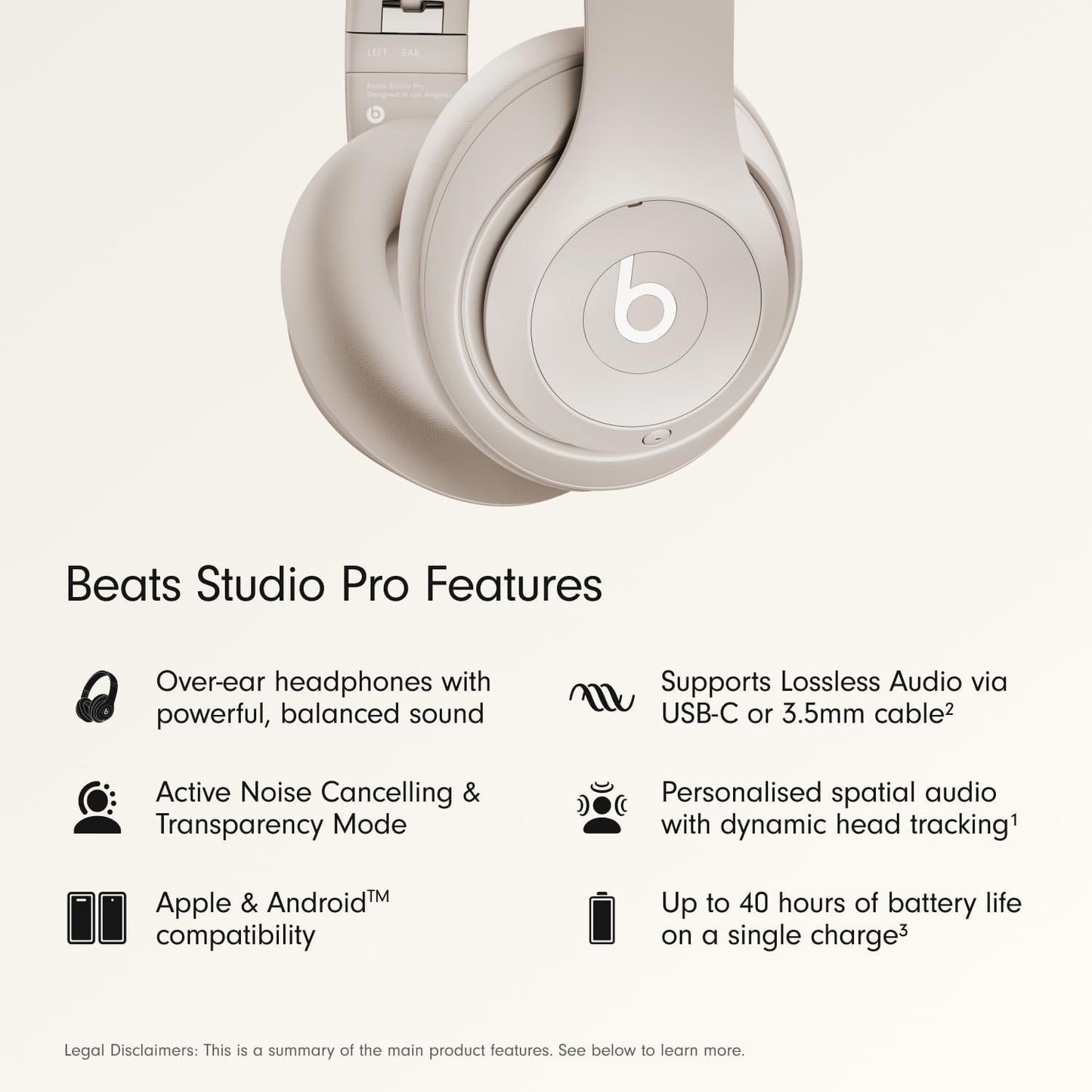 Beats - Studio Pro - Wireless Noise Cancelling Over-the-Ear Headphones - Sandstone