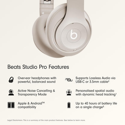 Beats - Studio Pro - Wireless Noise Cancelling Over-the-Ear Headphones - Sandstone