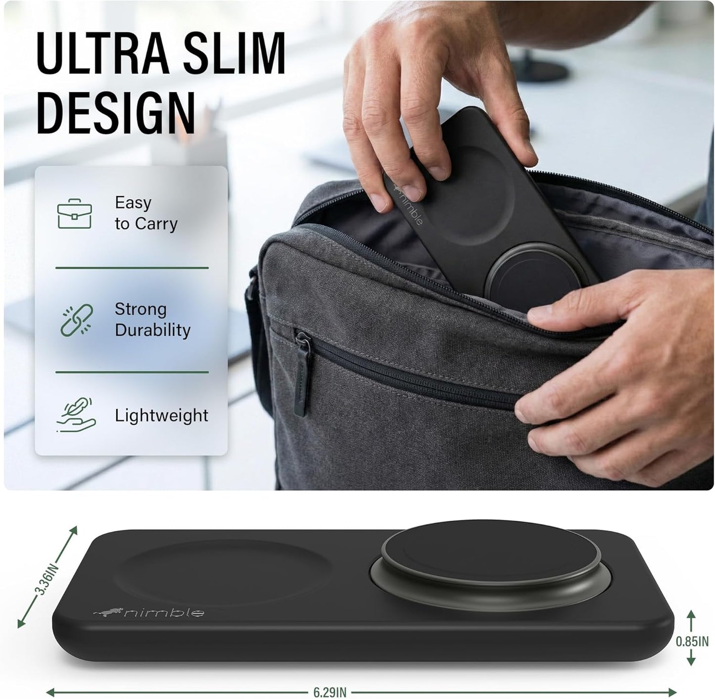 Nimble Podium 2-in-1 Wireless Charging Station for iPhone & Airpods NB-WP-2N1TRY