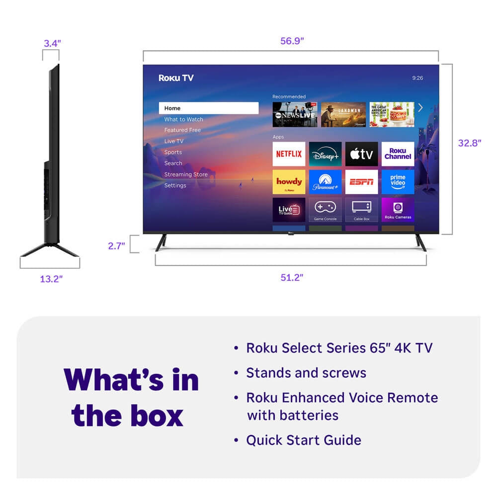 Roku - 65" Class Select Series 4K LED Smart RokuTV 65R4C5