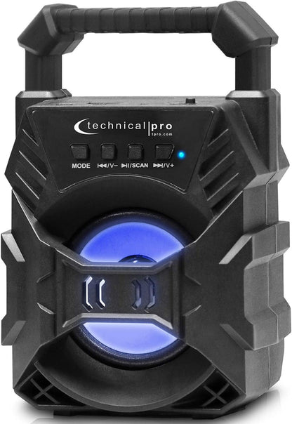 Technical Pro BOOM1 Rechargeable Bluetooth LED Speaker with 3-Inch Woofer