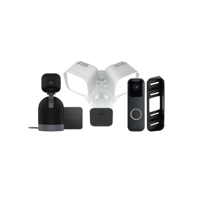 Blink Wired Floodlight Camera with Pan-Tilt Indoor Camera and Video Doorbell