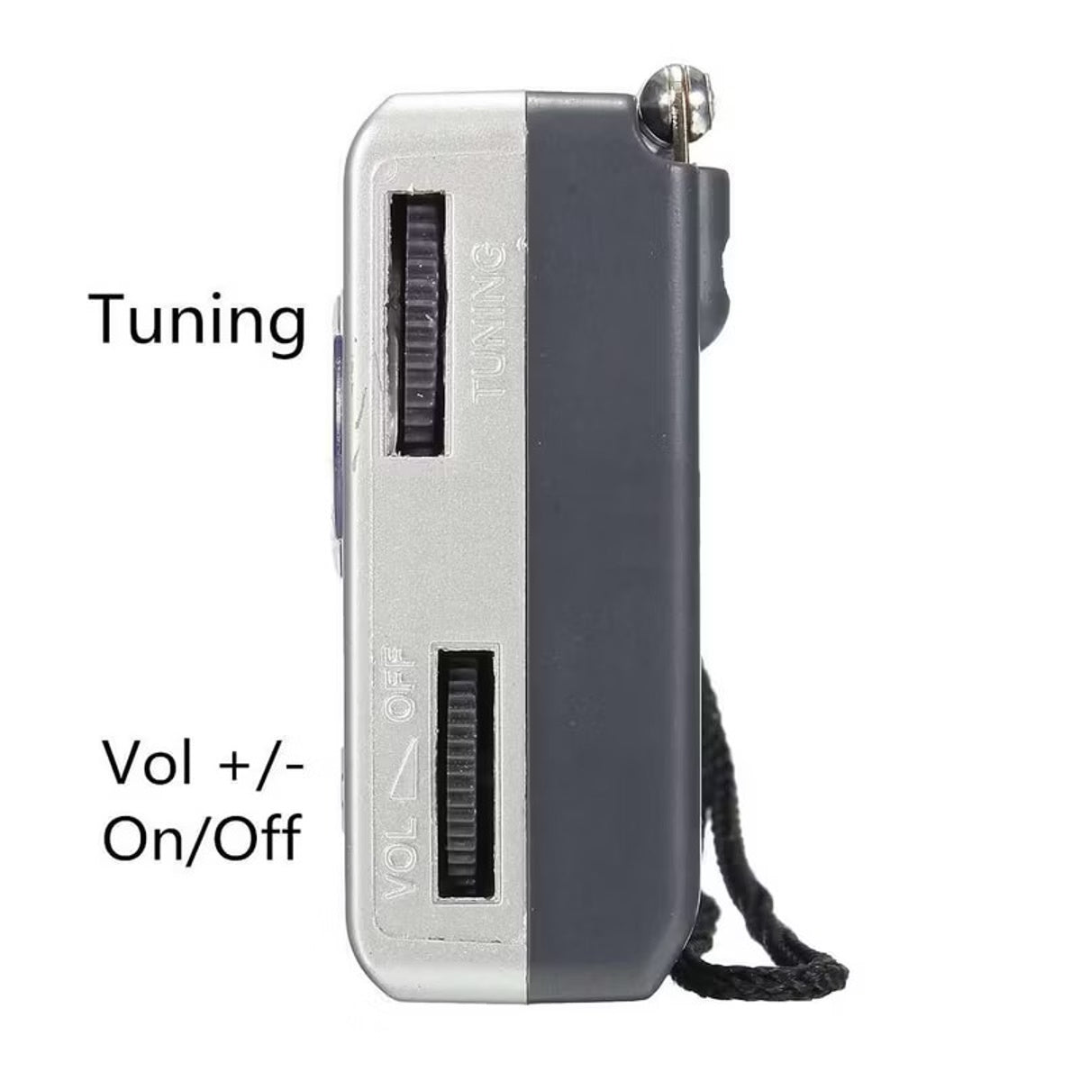 BC-R119 Mini Radio,Portable AM FM Telescopic Antenna Pocket Radio World Receiver Speaker Battery Operated, Silver