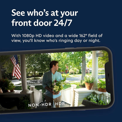 SimpliSafe Wired Video Doorbell Smart Wi-Fi Motion Activated Alert Speaker