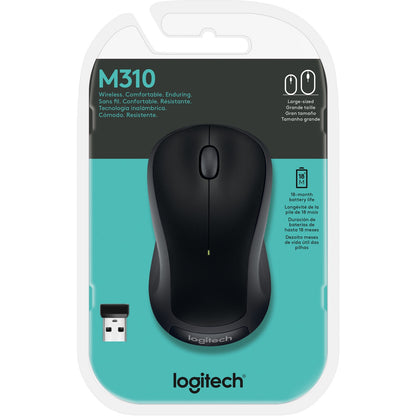 Logitech M310 Wireless Laser Mouse 3 Buttons 2.4 GHz, Black 910-004277