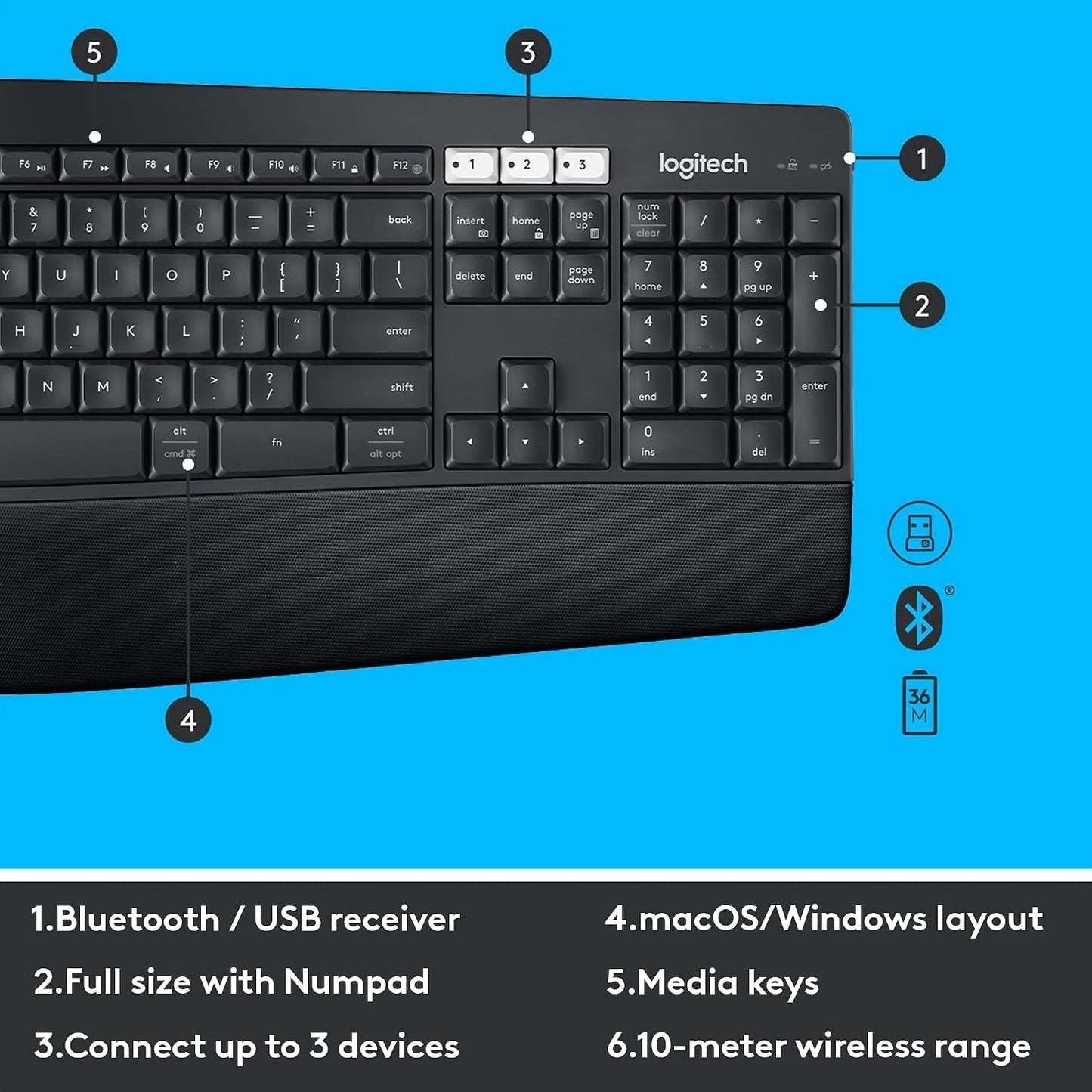 Logitech MK850 Performance Wireless Keyboard and Mouse Combo - Graphite 920-013269