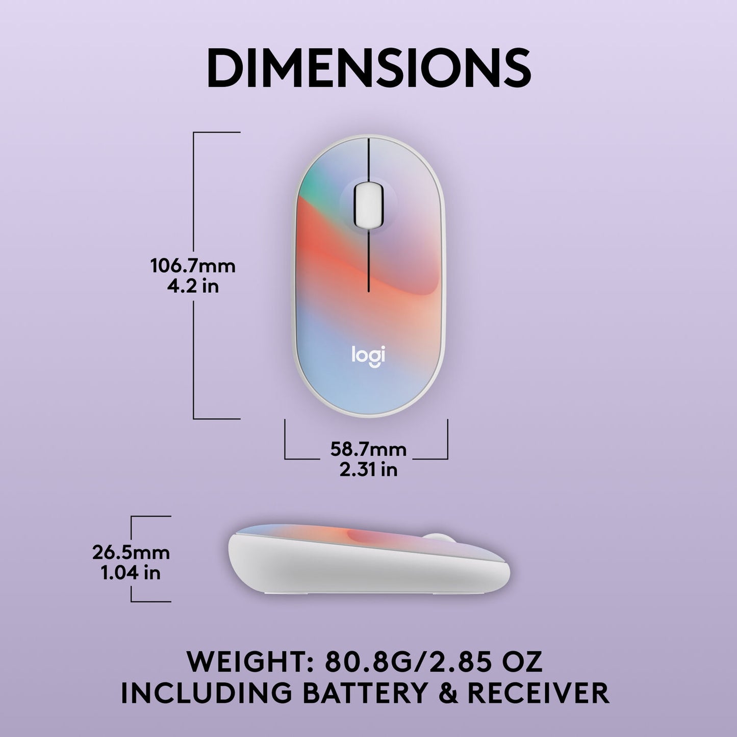Logitech M340 Wireless Ambidextrous Optical USB Mouse, Sheer Dream 910-007283