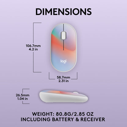 Logitech M340 Wireless Ambidextrous Optical USB Mouse Sheer Dream 910-007283