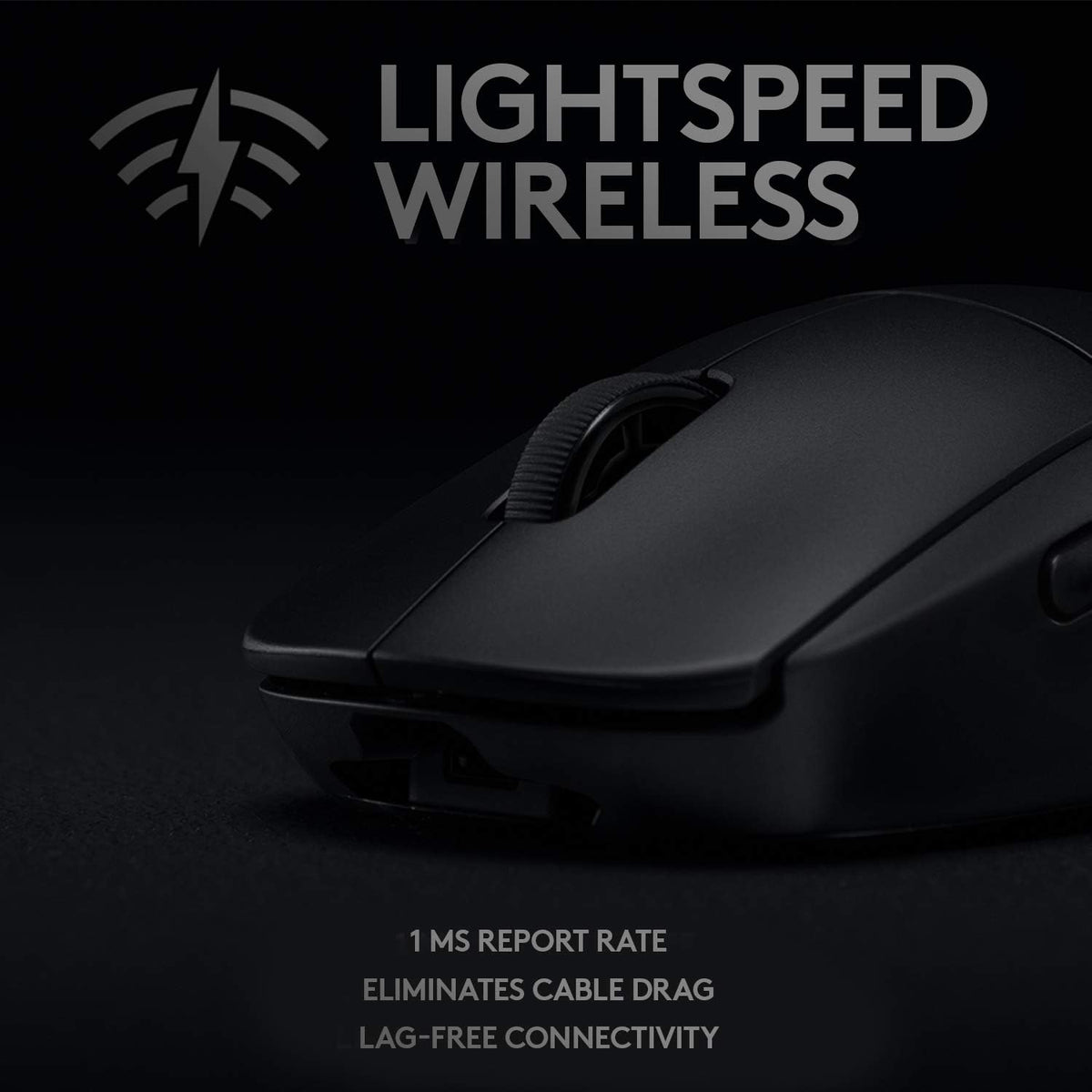 Logitech - PRO Lightweight Wireless Optical Ambidextrous Gaming Mouse with RGB Lighting - Wireless - Black