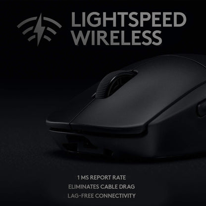Logitech - PRO Lightweight Wireless Optical Ambidextrous Gaming Mouse with RGB Lighting - Wireless - Black