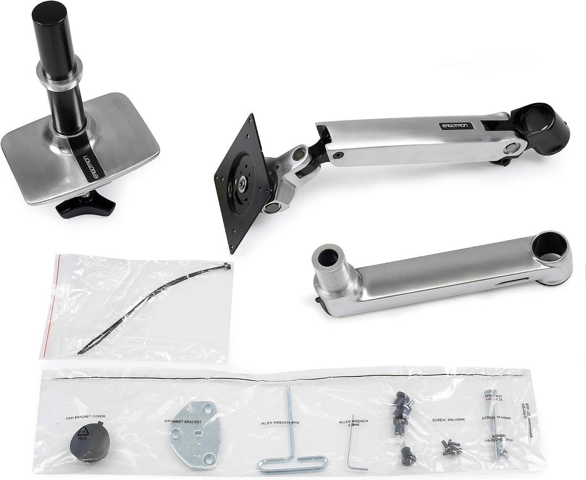 Ergotron LX Desk Mount Monitor Arm Polished Aluminum 45-241-026