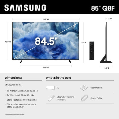 Samsung 85-Inch Class QLED Q8F 4K UHD Smart TV QN85Q8FAAFXZA
