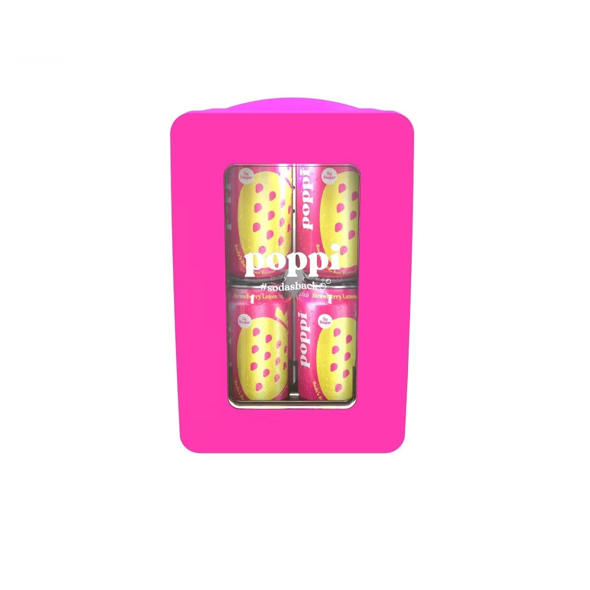 Poppi 8 Can Light Up Mini Dorm Fridge Cooler