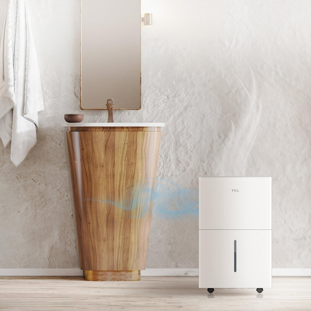 TCL - 4,500 Sq. Ft. 50 Pint Smart Dehumidifier - White H50D44W