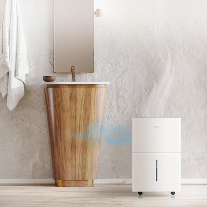 TCL - 4,500 Sq. Ft. 50 Pint Smart Dehumidifier - White H50D44W