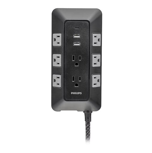 Philips 17-Outlet Surge Tap/Protector Combo Pack - Black/Gray SPP9853B/37-T1-DI1