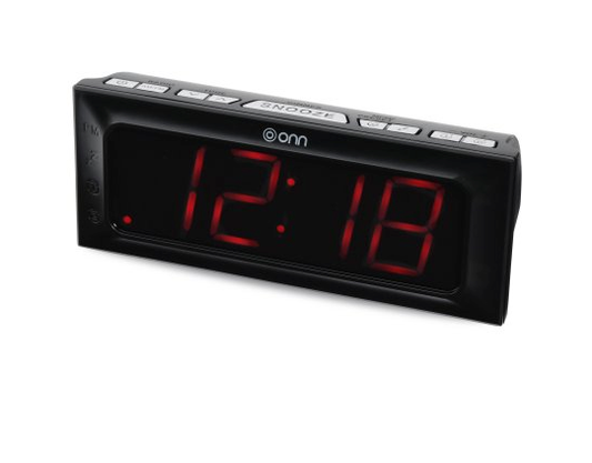ONN ONA17AA013 1.8" LED Alarm Clock AM/FM digital tuning radio (Renewed)