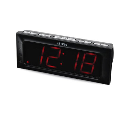 ONN ONA17AA013 1.8" LED Alarm Clock AM/FM digital tuning radio