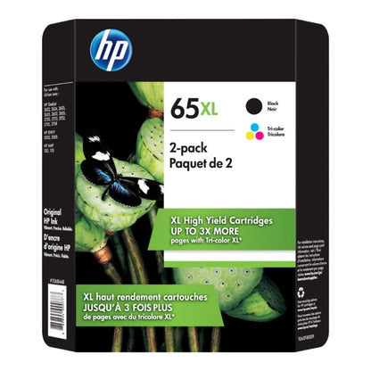 HP High Yield 65XL Black Color Ink Cartridge 2-Pack T0A37BN