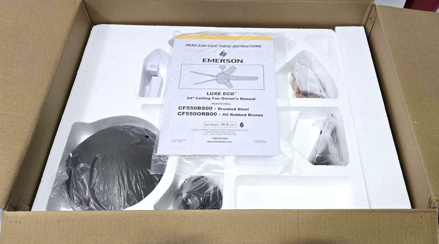 Emerson CF550LORB Luxe Eco Modern Ceiling Fan (No Blades) 6-Speed Wall Control