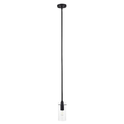Luminance Mini Pendant Lighting for Kitchen Island | Modern Black Hanging Ceiling Fixture with Clear Glass Shade F3455-31