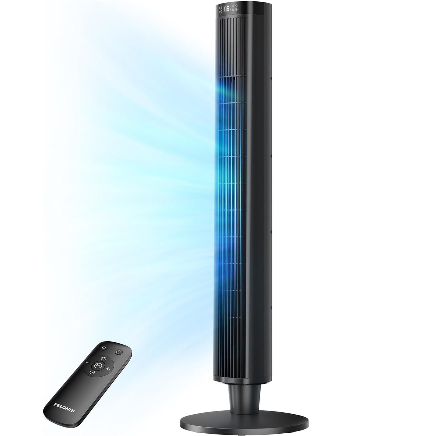 PELONIS 42-Inch  6 Speeds, 4 Modes Tower Fan for Bedroom – 26ft/s, 90° Oscillating Tower Fan with Remote Control PFZ42R0APK