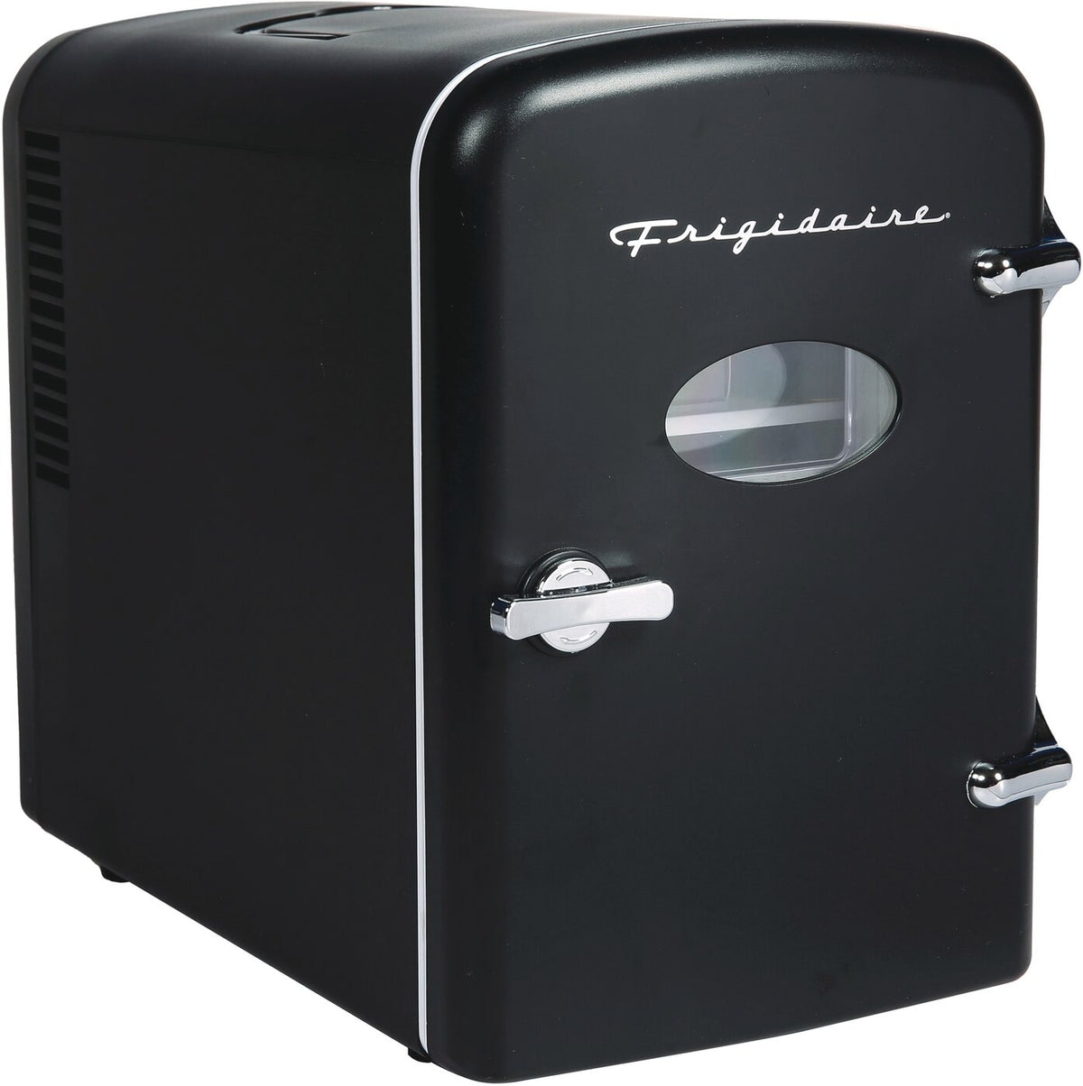 Frigidaire 9-Can/6L Retro Mini Fridge Cooler Black EFMIS2175-BLACK, Includes 110V home power cord & 12V DC car adapter