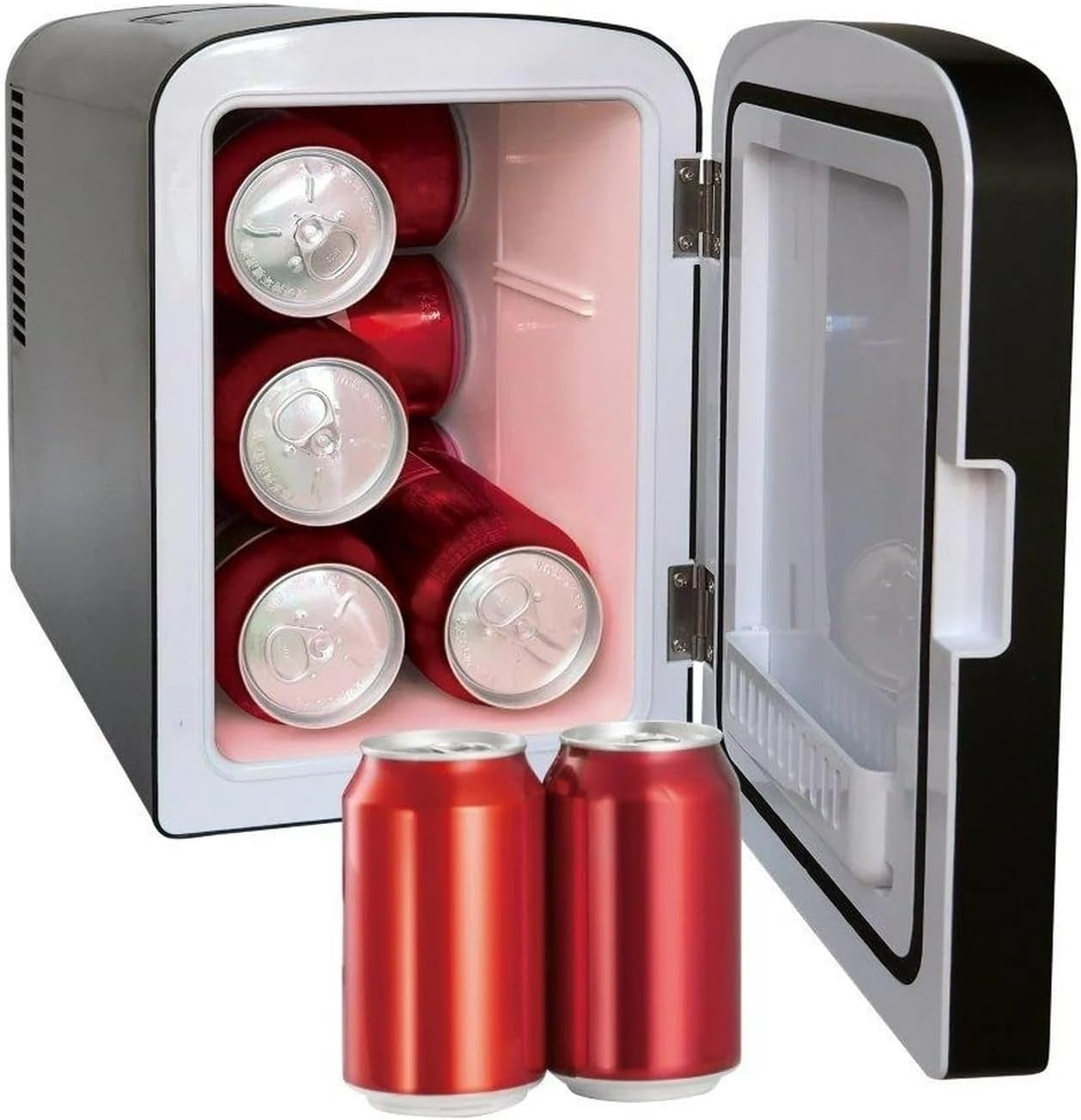 Frigidaire 9-Can or 6L Beauty Light Up Mini Refrigerator EFMIS209-BLACK, Includes 12V DC car adapter & 110v home power cord