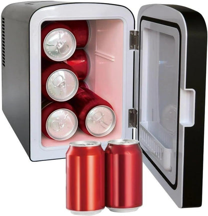 Frigidaire 9-Can or 6L Beauty Light Up Mini Refrigerator EFMIS209-BLACK, Includes 12V DC car adapter & 110v home power cord